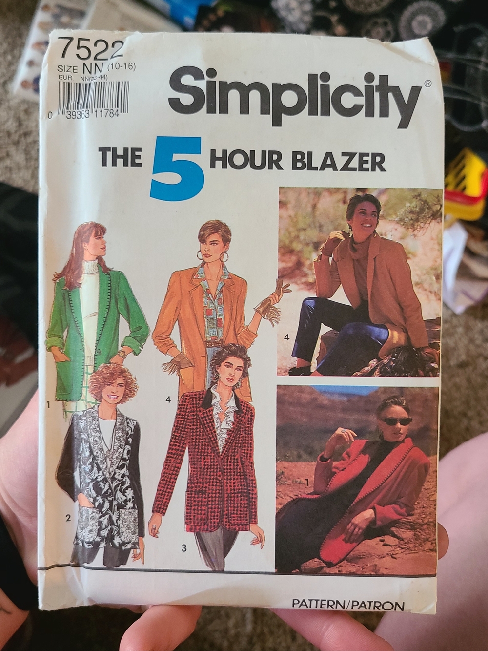 Simplicity Sewing Pattern #7522 "The 5 Hour Blazer" Size NN (10-16)